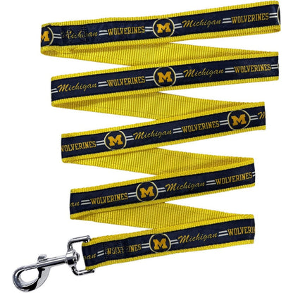Pets First Collegiate Michigan Wolverines Dog Leash Large Officially Licensed NCAA Pet Accessory For Dogs And Cats