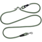 Curli Vario Comfort Leash Moss Small front view featuring shock-absorbing rope design