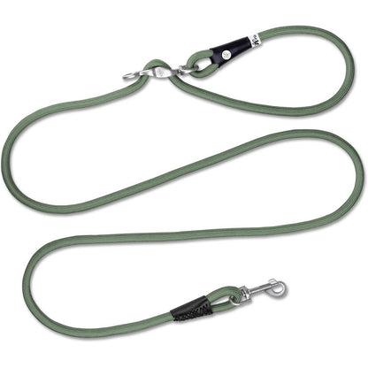 Curli Vario Comfort Leash Moss Small front view featuring shock-absorbing rope design