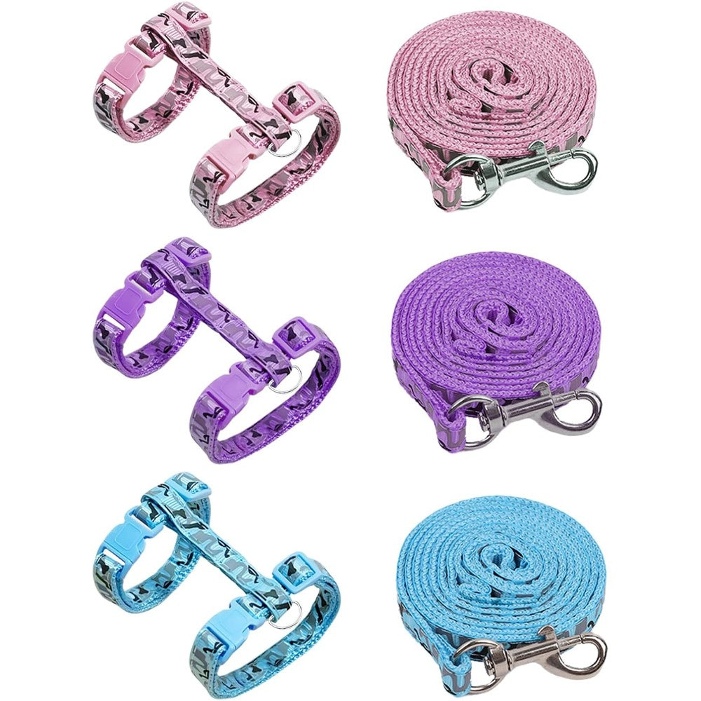 Gaahkai 3 pack cat leash and harness set front view