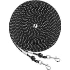Scirokko reflective cat leash front view showing 30 feet black nylon lead.
