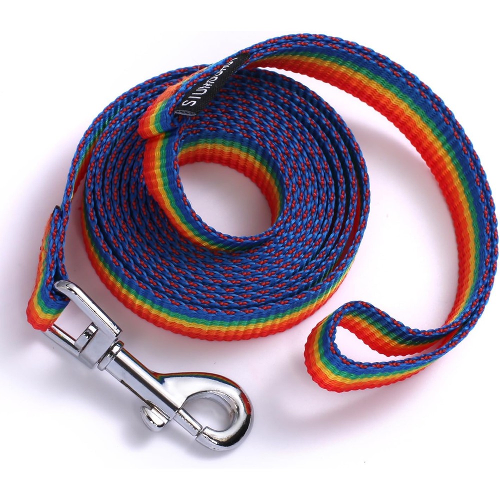 Siumouhoi 6 foot rainbow dog leash front view
