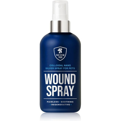 SilverMD Nano Silver Pet Wound Spray front view bottle for dog and cat first aid care.