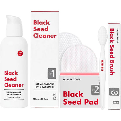 Jayu Pet 3 Step Cat Acne Care Kit front view showing the complete feline blackhead clearing routine.