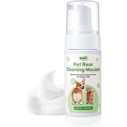Oivolii Pet Anal Gland Cleaner and Dog Butt Wash Mousse front view packaging