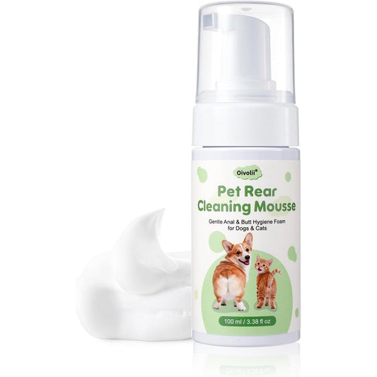 Oivolii Pet Anal Gland Cleaner and Dog Butt Wash Mousse front view packaging