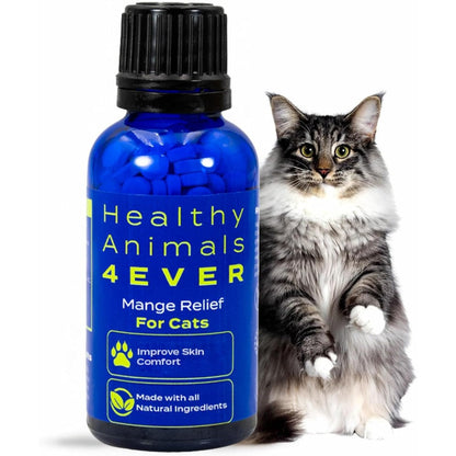 HealthyAnimals4Ever HA4E Mange Relief for Cats front blue bottle