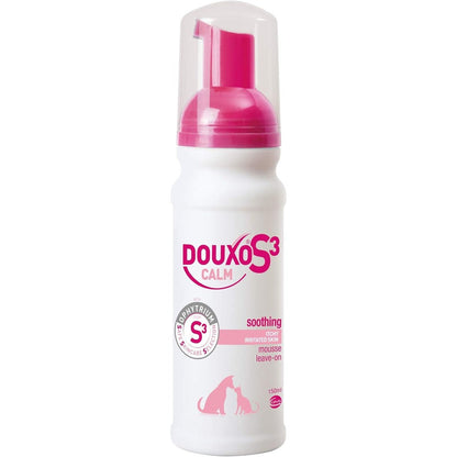 Douxo S3 Calm Itch Relief Mousse front view premium veterinary pet skincare formula.