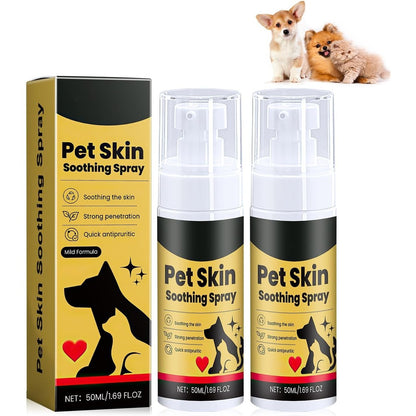 Wanban Pet Skin Soothing Spray front view of two pack set for dogs and cats.