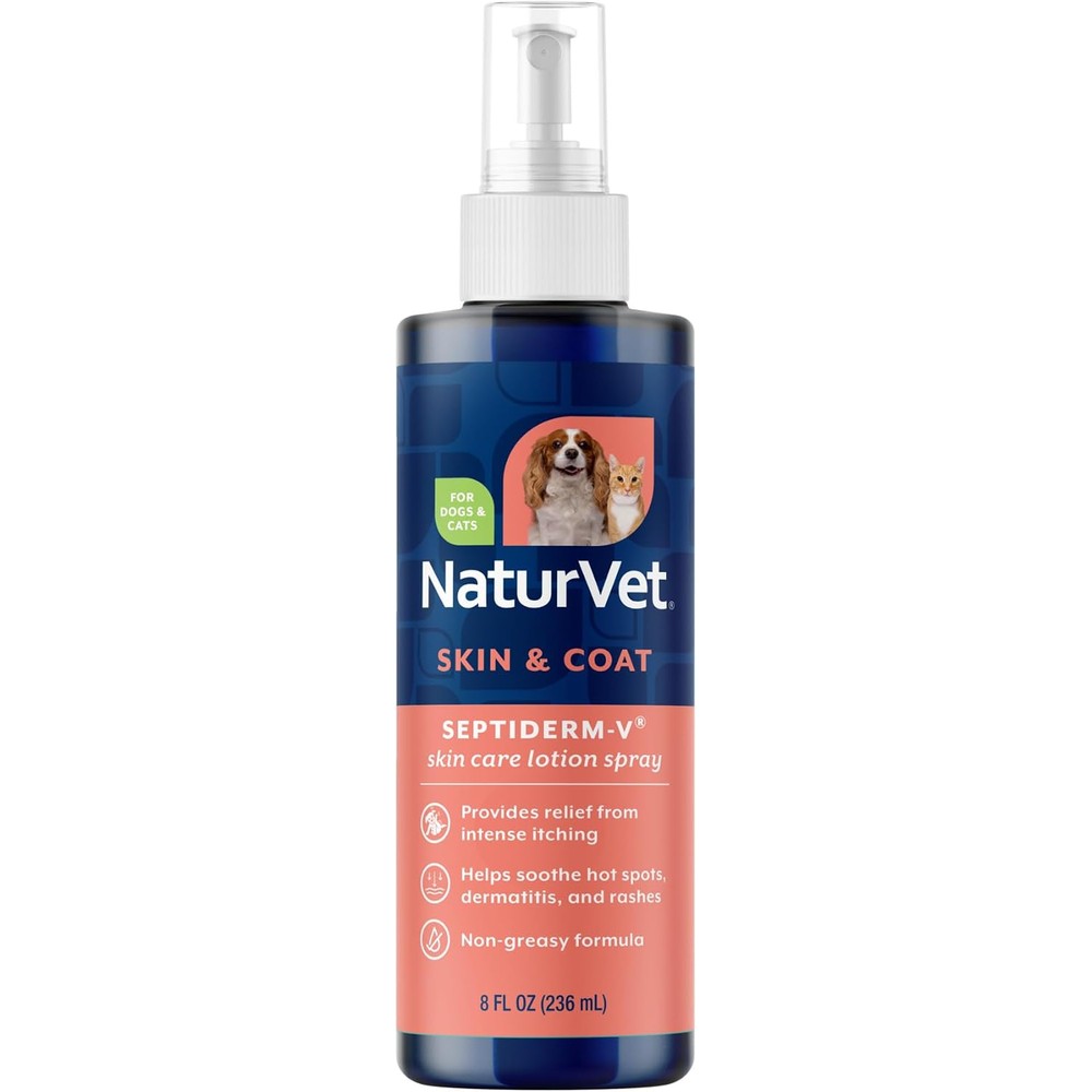 NaturVet Septiderm-V Skin Care Lotion 8 Fluid Ounces front view