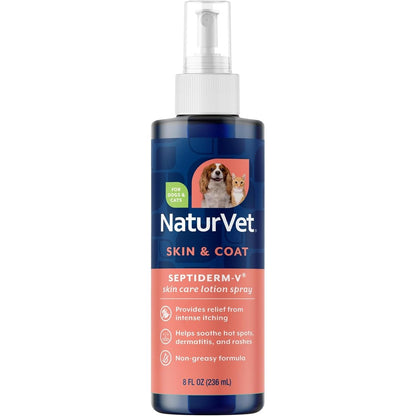 NaturVet Septiderm-V Skin Care Lotion 8 Fluid Ounces front view