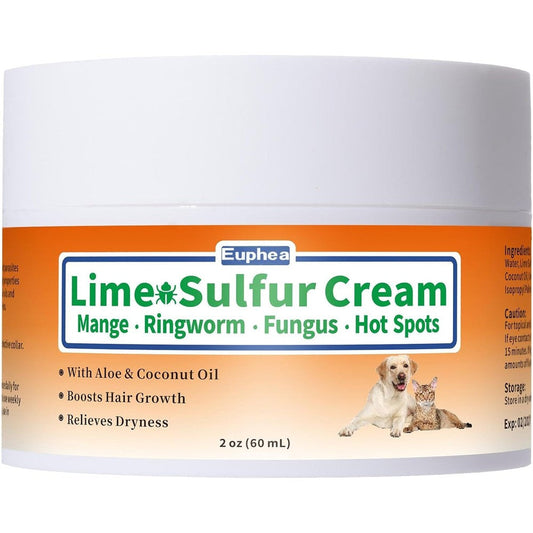 Euphea Lime Sulfur Cream pet skin treatment front packaging view