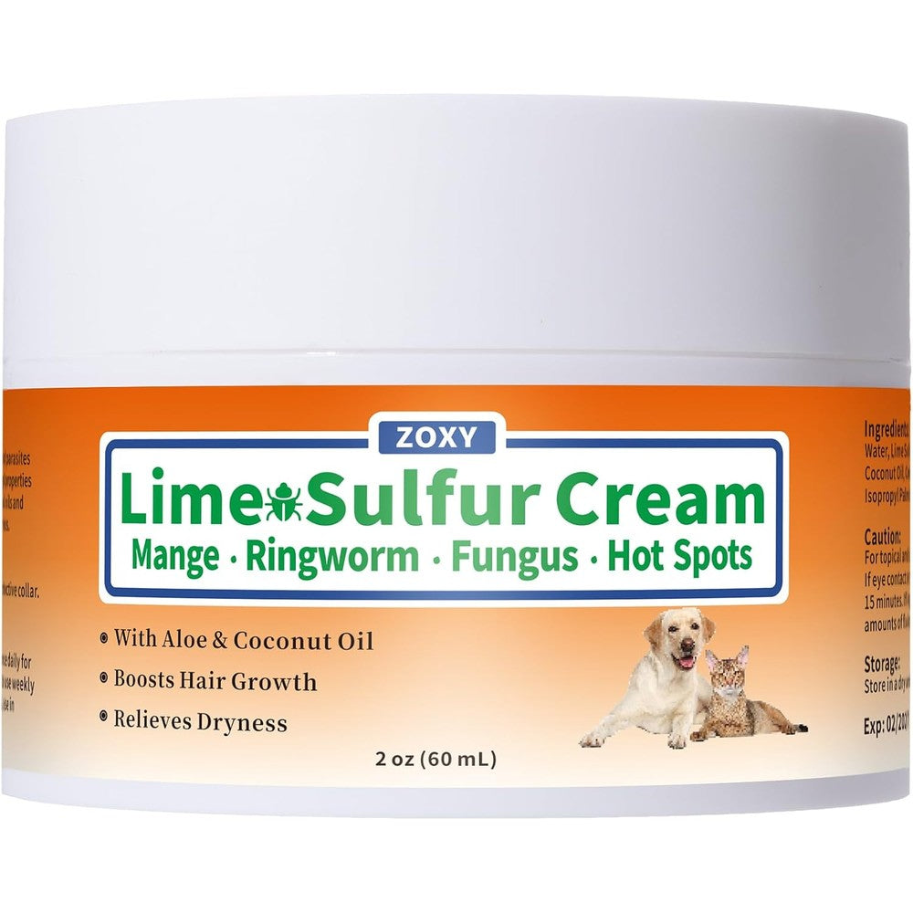 Netrca ZOXY lime sulfur cream front view pet skin treatment jar