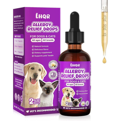 Wagmee liquid dog allergy drops front view of the 60 milliliter bottle supplement for itchy skin care