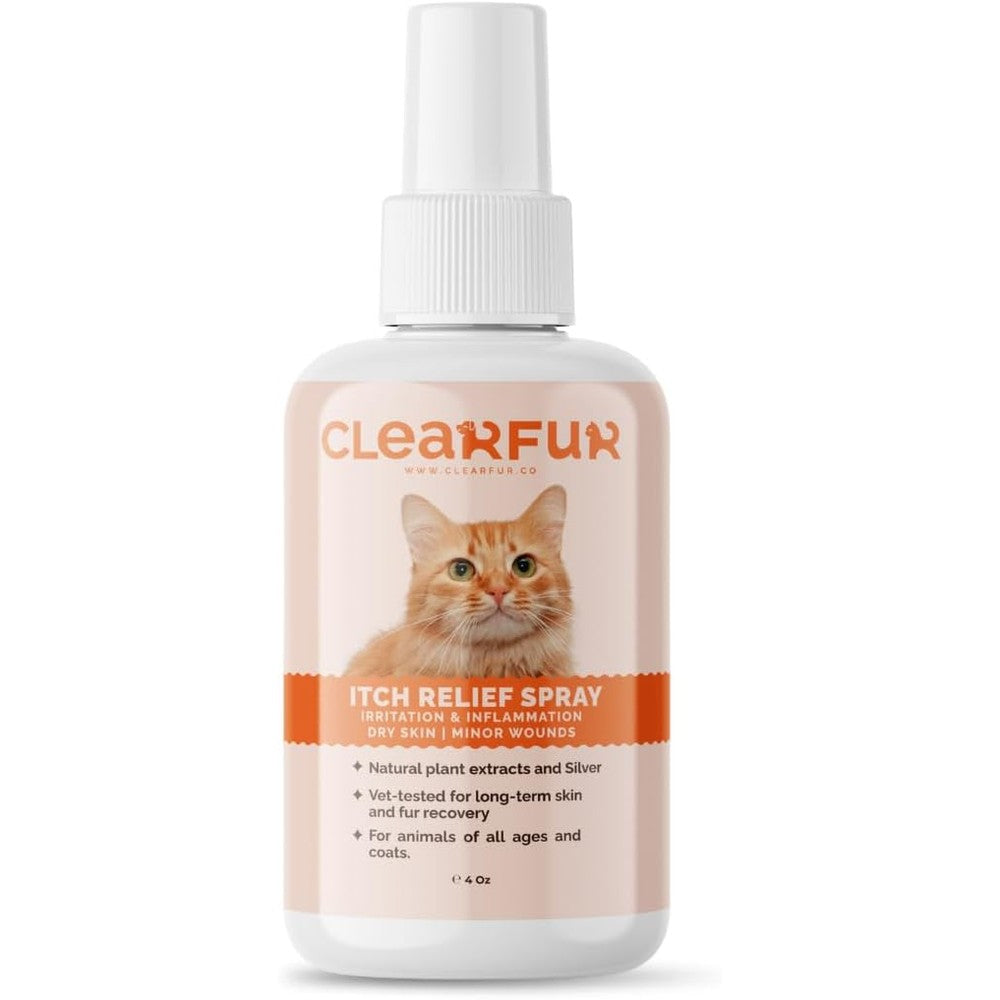 Smddx ClearFur Cat Hot Spot and Itch Relief Spray front view for feline skin care