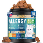VICSOM Cat Allergy Relief Chews front view container on plain background