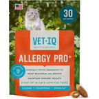 VetIQ Allergy Pro Plus Relief cat treats front view packaging for seasonal allergy support