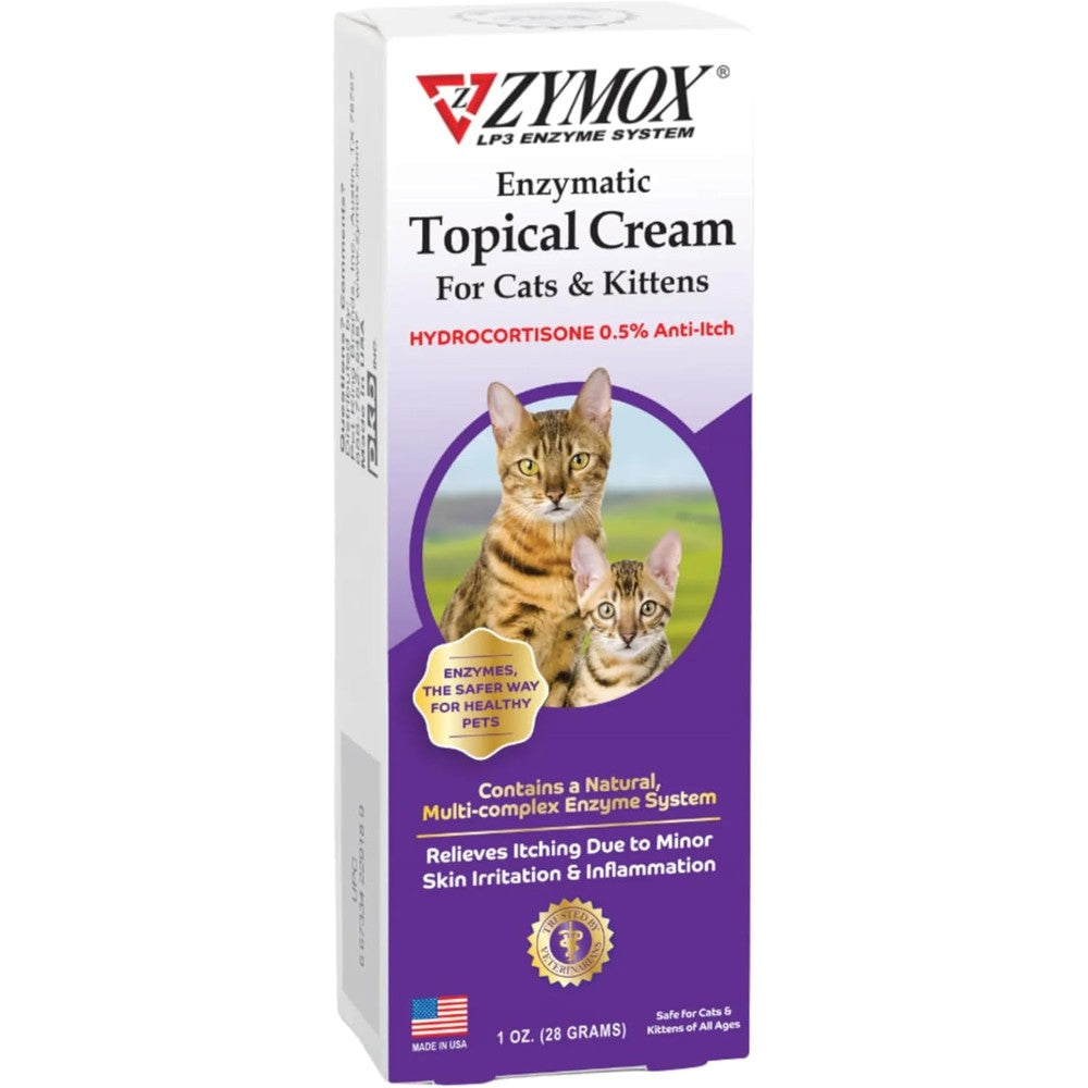 Zymox Cat and Kitten Enzymatic Topical Cream front view packaging