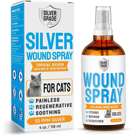 Silver Grade Cat Wound Care Spray 4 Ounce bottle front view