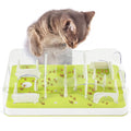 All For Paws interactive puzzle cat feeder front view green color