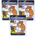 Cat Dancer original interactive cat toy pack of three front view displaying spring steel wire and rolled cardboard wands