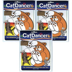 Cat Dancer original interactive cat toy pack of three front view displaying spring steel wire and rolled cardboard wands