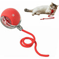 NatureTails interactive cat toy ball front view red automatic smart pet roller