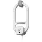 HappyCode interactive rechargeable electric cat teaser front view showing grey door clip toy.