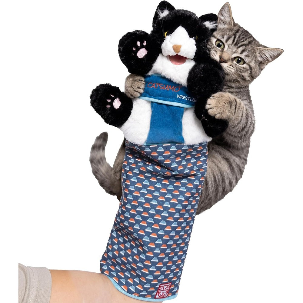 CATSUMO wearable cat toy wrestling glove puppet front view interactive pet mitt