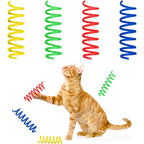 Spot thin colorful springs cat toys front view