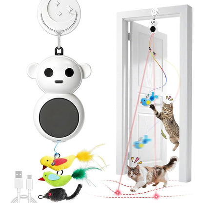 Catpick Joy interactive cat toy front view of hanging motorized device