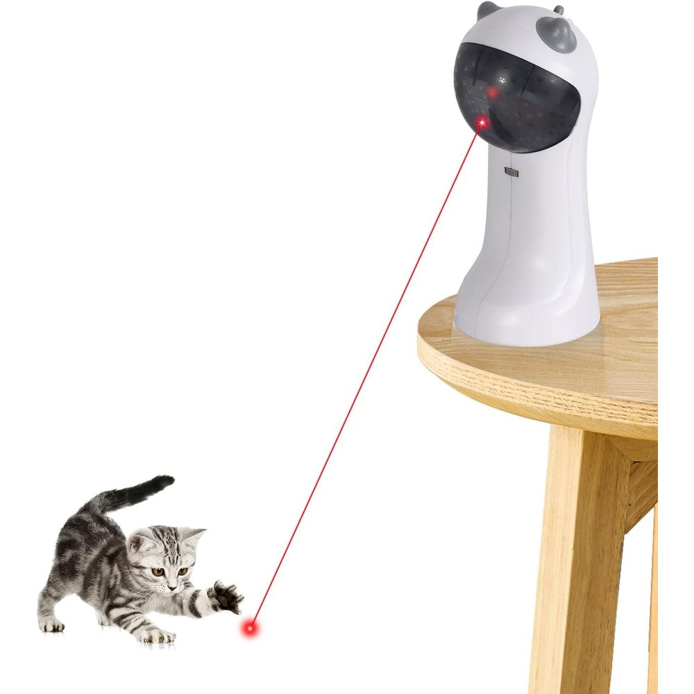TBTeek motion activated interactive cat toy front view showing sleek modern charging base