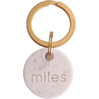 Onoma Stone Pet ID Tag Modern Minimalist Terrazzo Circle Acrylic Nameplate For Dogs And Cats