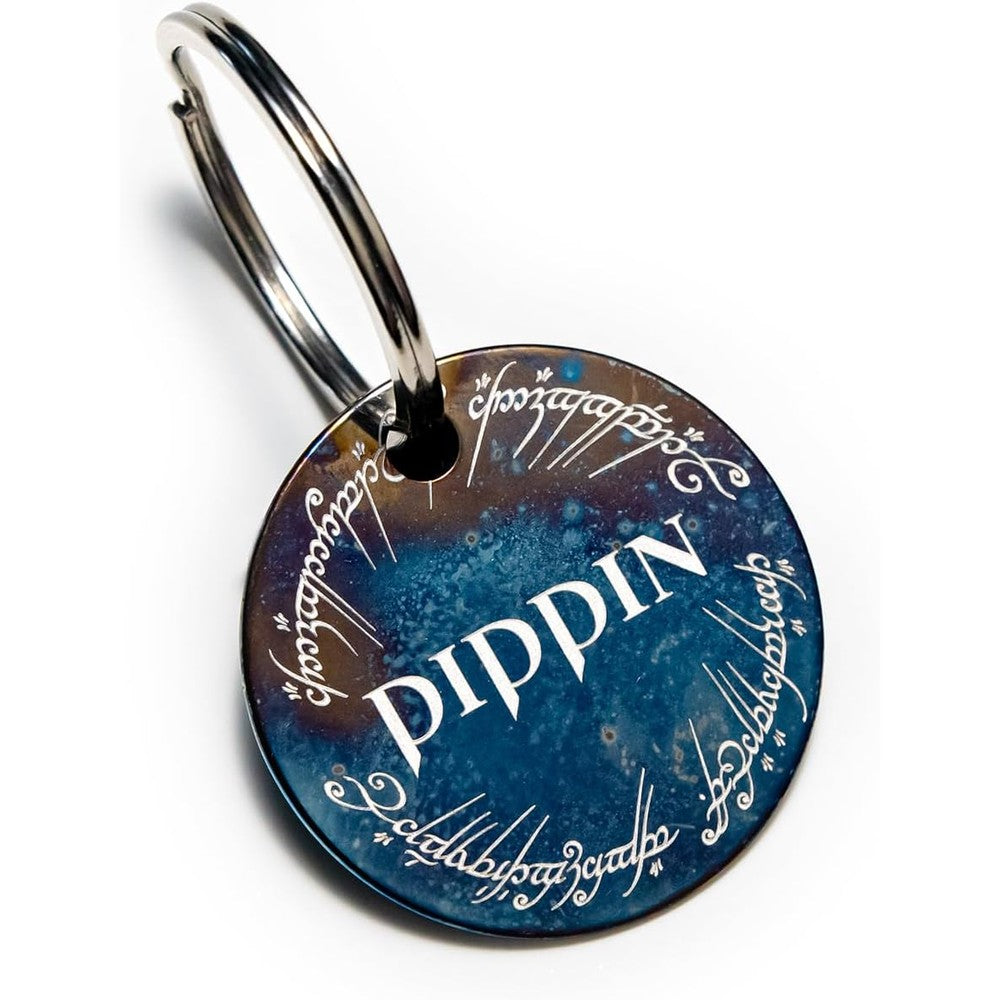 Handmade Lord Of The Ring One Ring Inspired Custom Metal Pet Name Tag Flame Fired Distressed Stainless Steel Engraved Collar ID Tag For Dogs And Cats