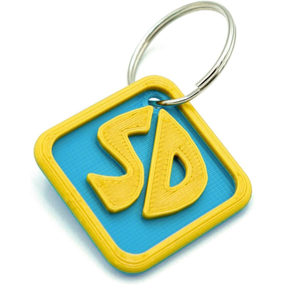 Replica3d Scooby Dog Tag Durable Plastic Scrappy Doo Costume Collar Tag Keychain For Dogs And Cats Small Size Blue And Yellow