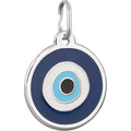 CoolDogs Evil Eye Stainless Steel Enamel Pet ID Tag For Dogs And Cats Personalized Engraved Name Collar Tag Protection Charm Medium Size