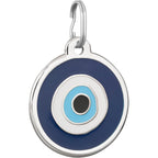 CoolDogs Evil Eye Stainless Steel Enamel Pet ID Tag For Dogs And Cats Personalized Engraved Name Collar Tag Protection Charm Medium Size
