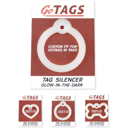GoTags Dog Tag Silencers Glow In The Dark Silicone Pet Identification Tag Covers Noise Reduction Ring For Regular Round Tags Regular Size