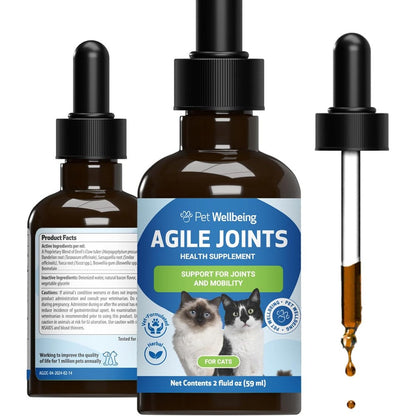 Pet Wellbeing Agile Joints for Cats front view bottle