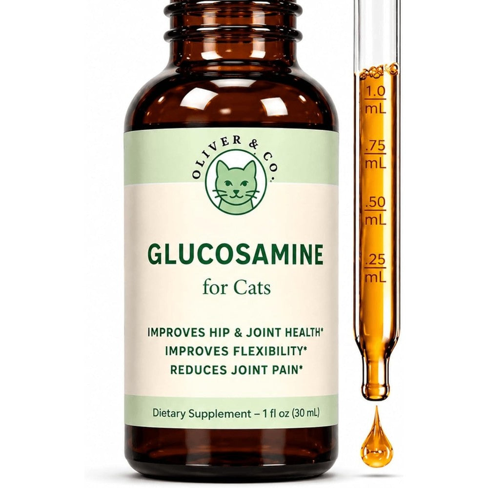 Oliver and Co. Glucosamine for Cats 1 Fluid Ounce bottle front view