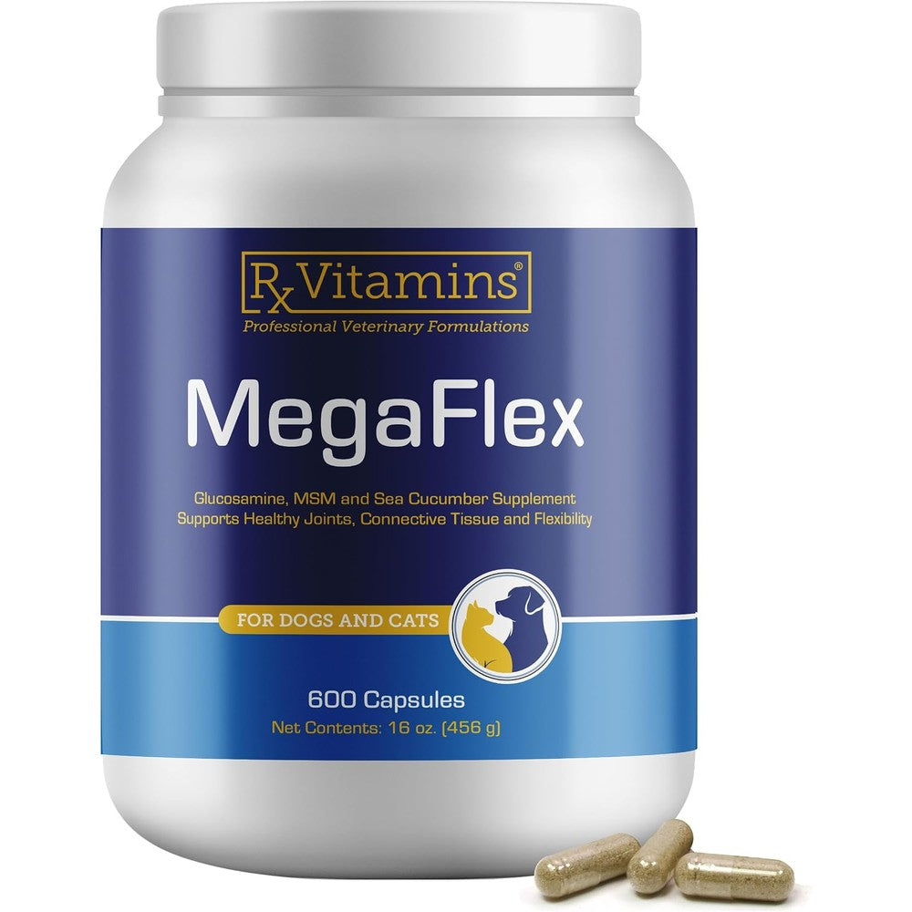 Rx Vitamins MegaFlex joint supplement bottle front view for pets