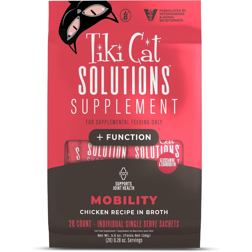 Tiki Cat Solutions Mobility Mousse chicken supplement pouch front view