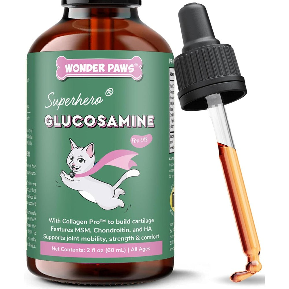Wonder Paws Premium Liquid Glucosamine for Cats bottle front view