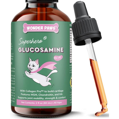 Wonder Paws Premium Liquid Glucosamine for Cats bottle front view