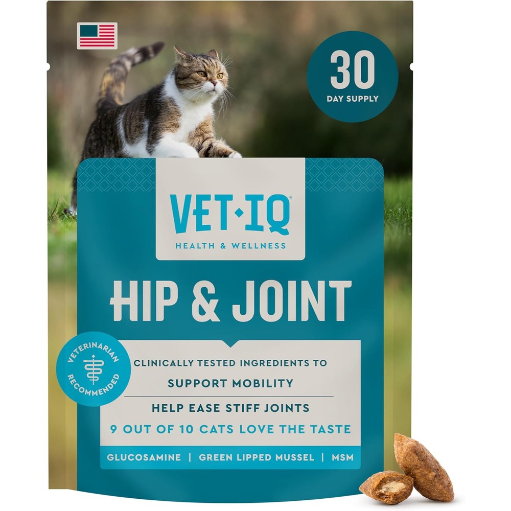 VetIQ Hip and Joint Supplement for Cats 3.7 Ounces front packaging