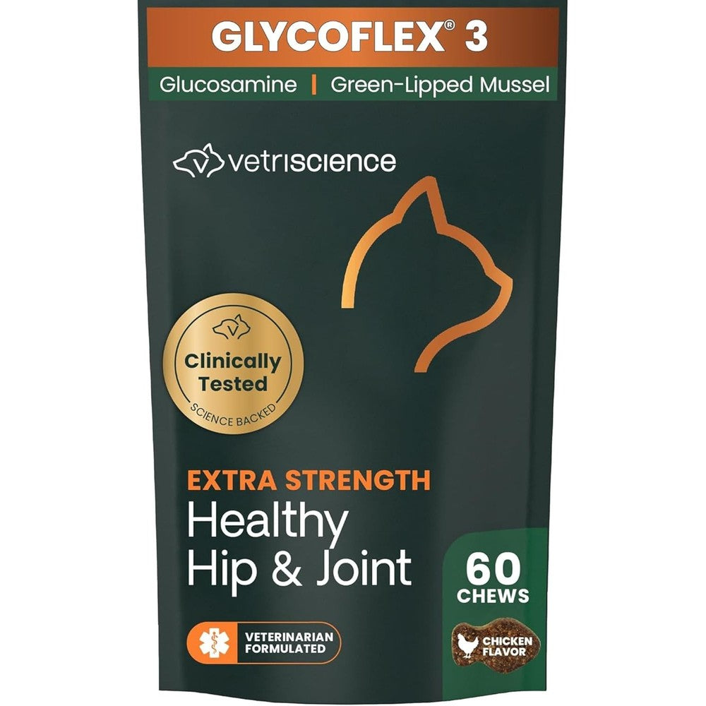 VetriScience GlycoFlex 3 feline joint support supplement front view bottle
