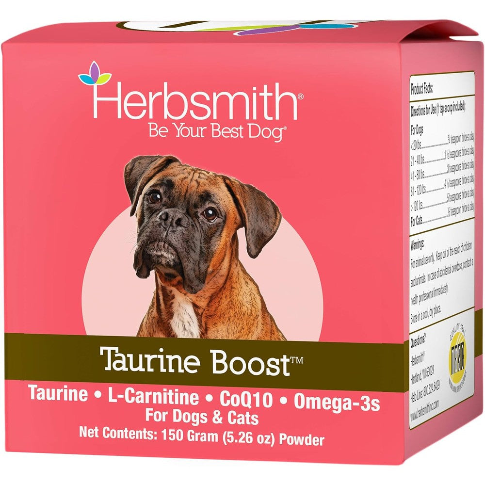 Herbsmith Taurine Boost Cardiac And Heart Support Powder Supplement 150 Grams container front view buy online