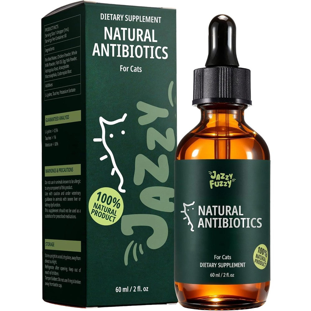 Petrivium Natural Antibiotics for Cats front view bottle for cat immune support