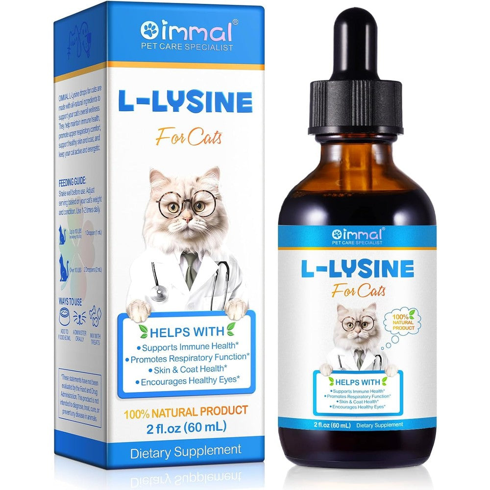 Alivo L-Lysine for Cats 2 fluid ounce bottle showing front packaging for feline immune support