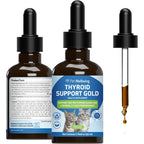 Pet Wellbeing Thyroid Support Gold front view bottle packaging